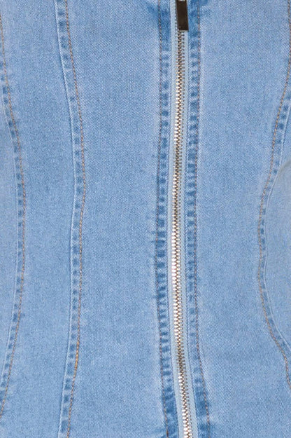 ALMOST ANGELIC LIGHT INDIGO DENIM TOP