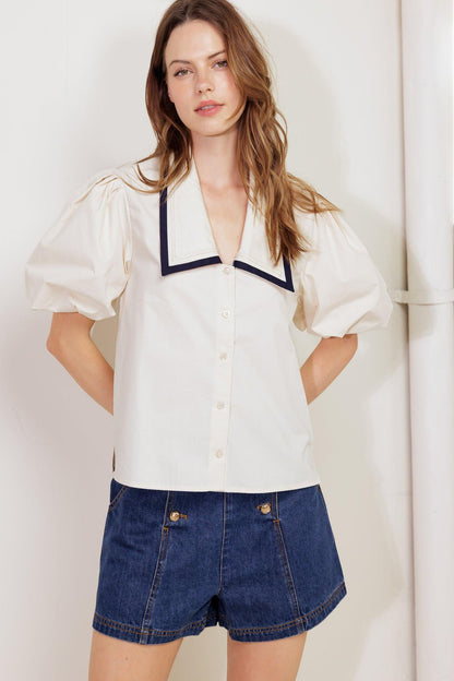 LETTERS TO SUMMER WOVEN TOP