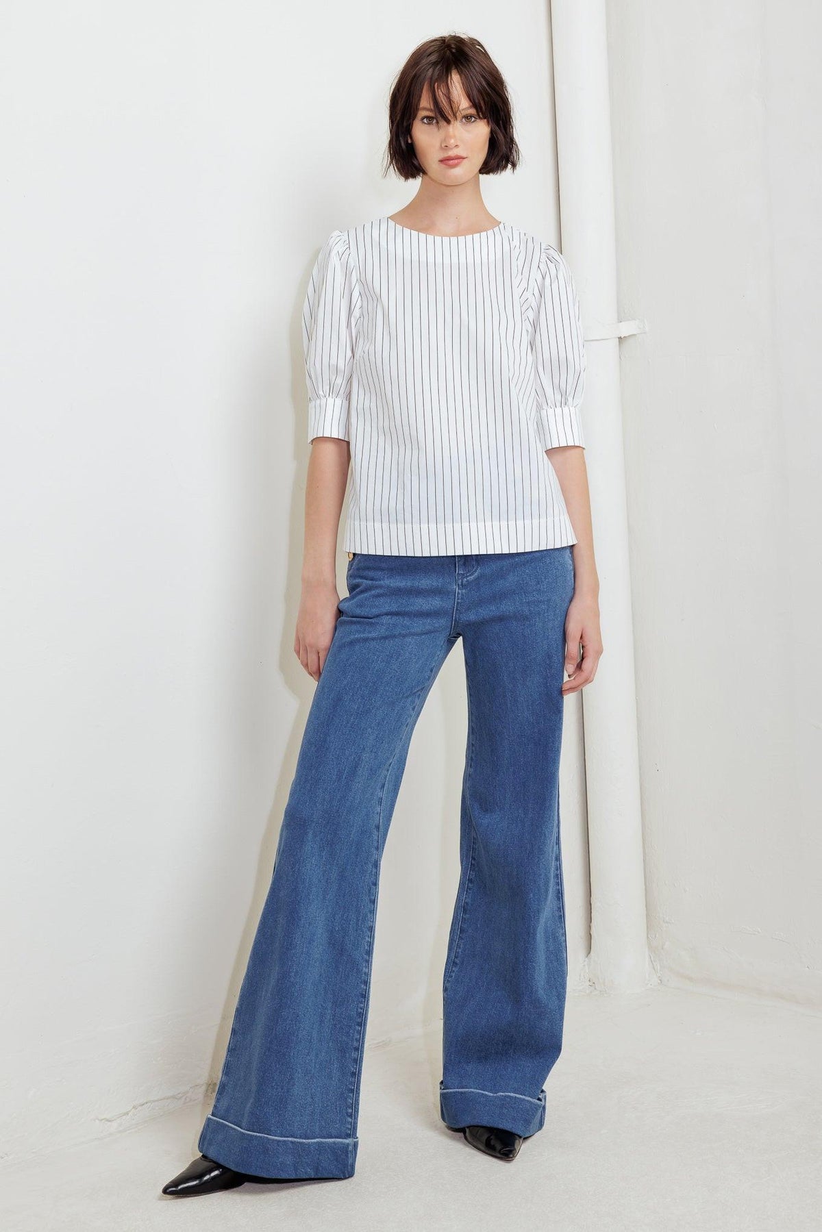 COCOON HOUR WHITE WOVEN TOP