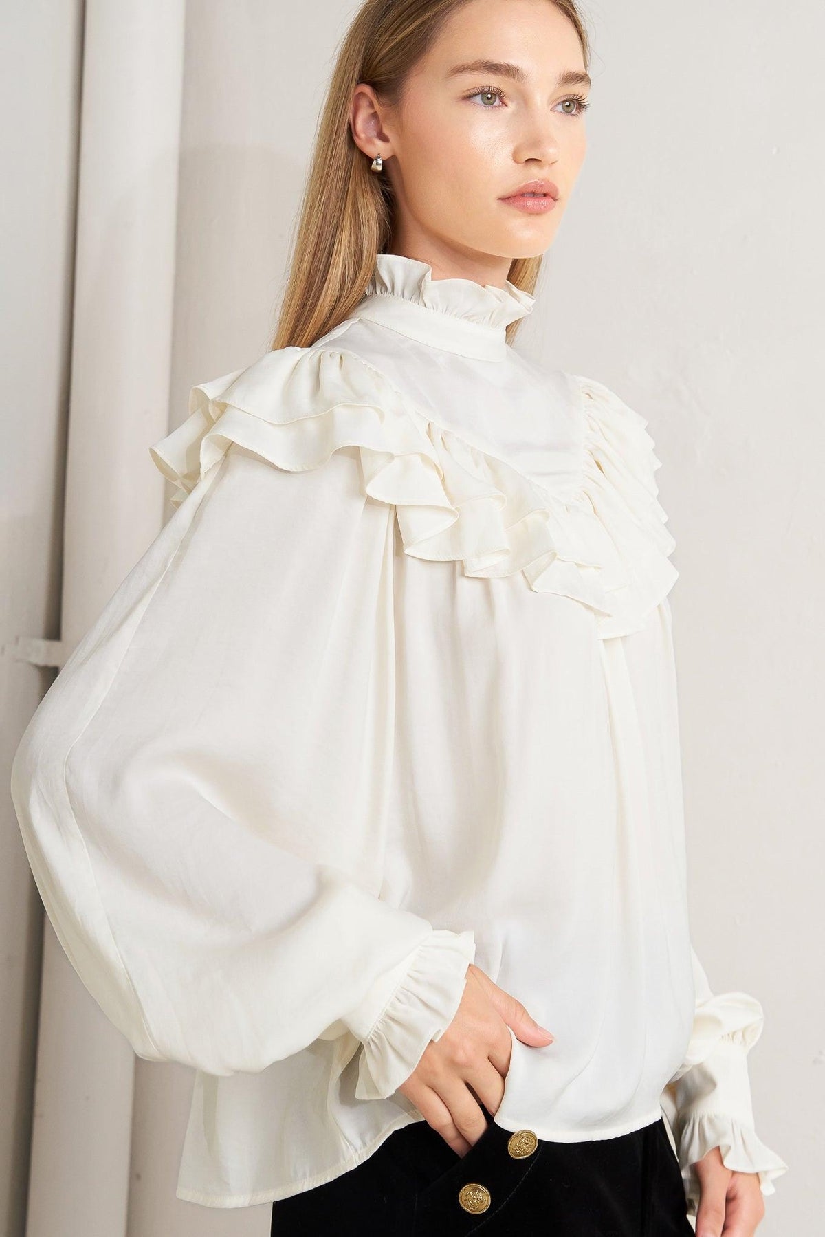 EDWARDIAN WALTZ WOVEN TOP