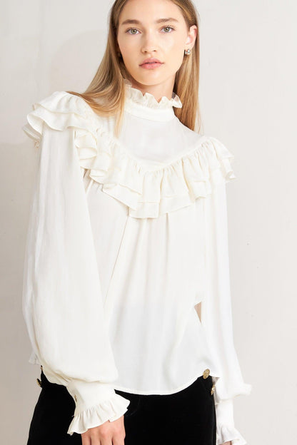EDWARDIAN WALTZ WOVEN TOP