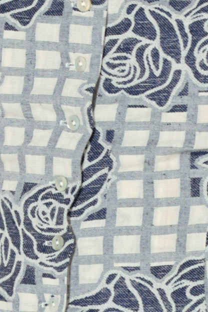 SWEET CHECK ROMANCE WOVEN JACQUARD TOP