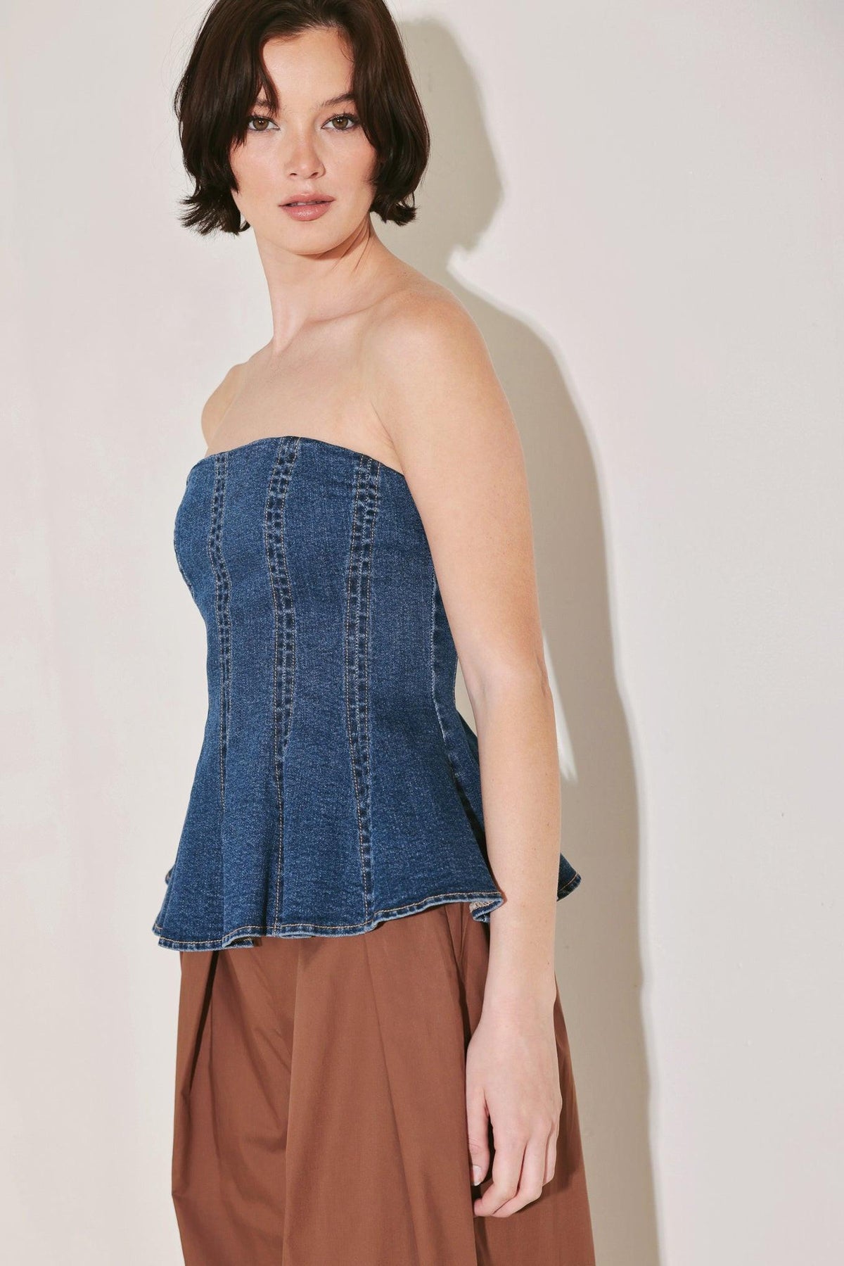 POWER PLAY DENIM TOP