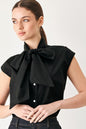 MODERN STATEMENT BOW WOVEN TOP