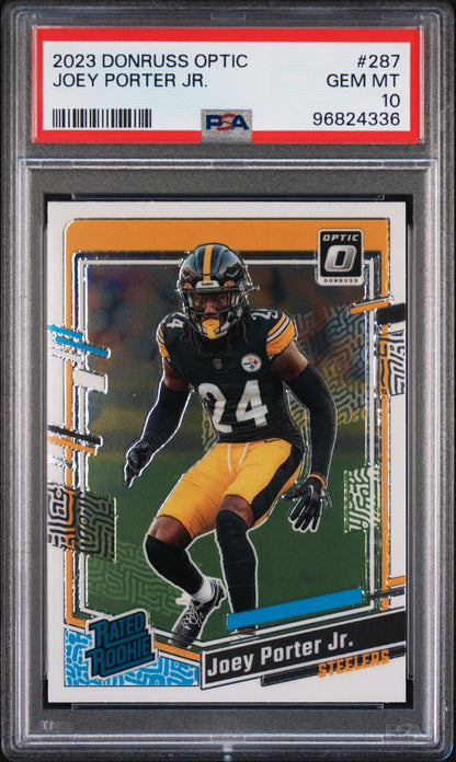 Graded 2023 Panini Donruss Optic Joey Porter Jr #287 Rookie RC Football Card PSA 10 Gem Mint