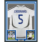 Framed Autographed/Signed Fabio Cannavaro 35x39 Real Madrid White Soccer Jersey Beckett BAS COA