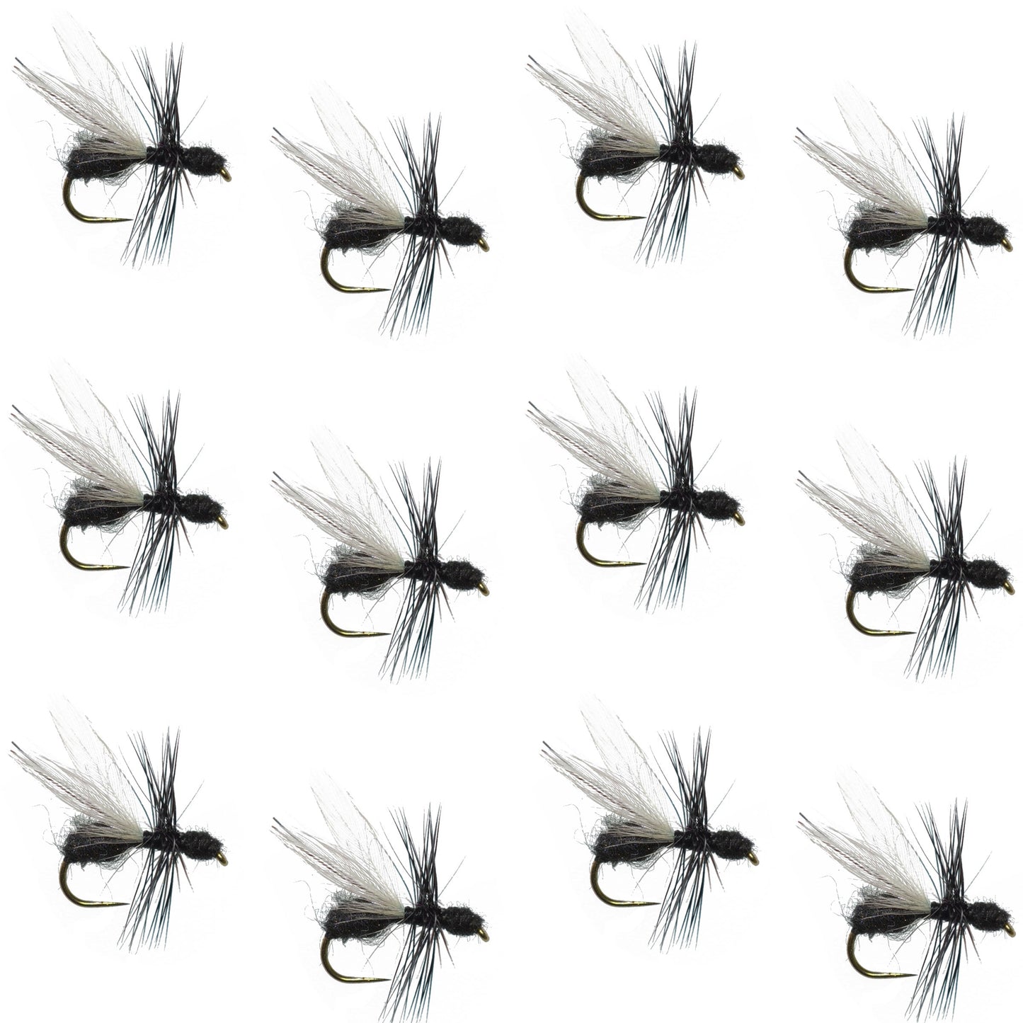 Black Fur Flying Ant Terrestrial Trout Dry Fly - 1 Dozen Flies Hook Size 18