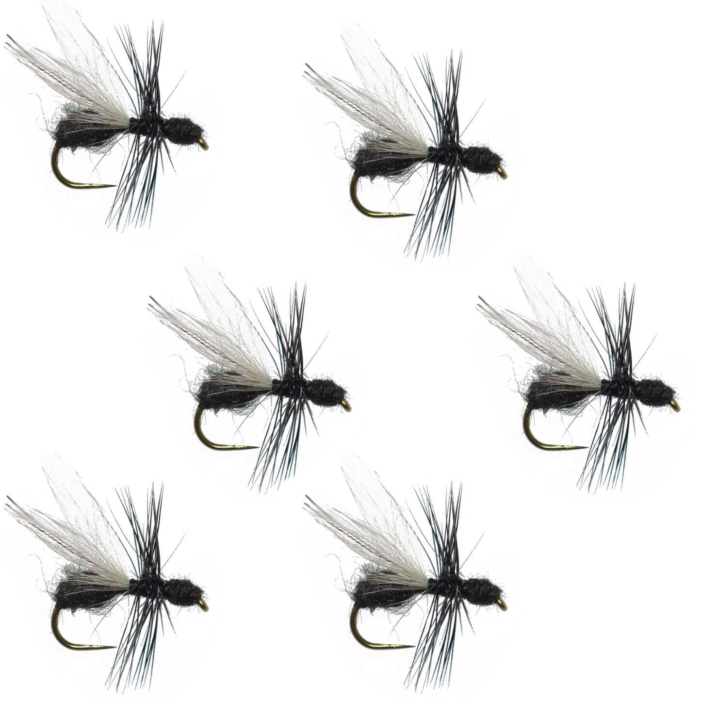 Black Fur Flying Ant Terrestrial Trout Dry Fly - 6 Flies Hook Size 14