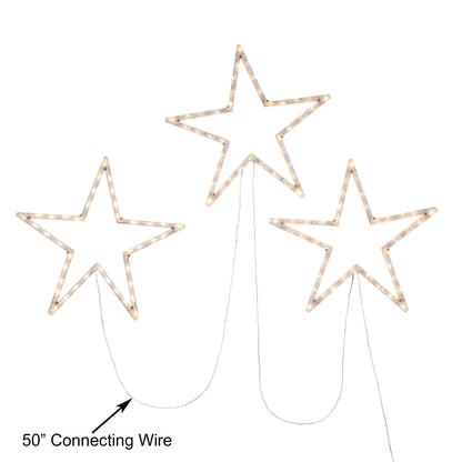 Foldable Stars - Cool White (3 Stars Included) - 120 Total LED Lights - 8 Lighting Modes - 18" Tall