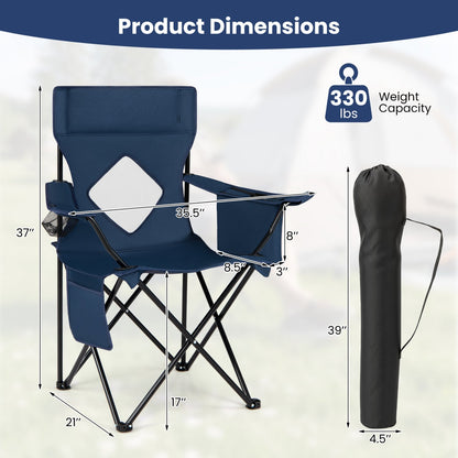 Folding Camping Chair with Mesh Back and Carrying Bag
