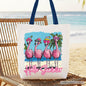Flamingo Hello Summer Tote Bag, Tropical Beach Vacation Gift Shopper