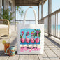 Flamingo Hello Summer Tote Bag, Tropical Beach Vacation Gift Shopper