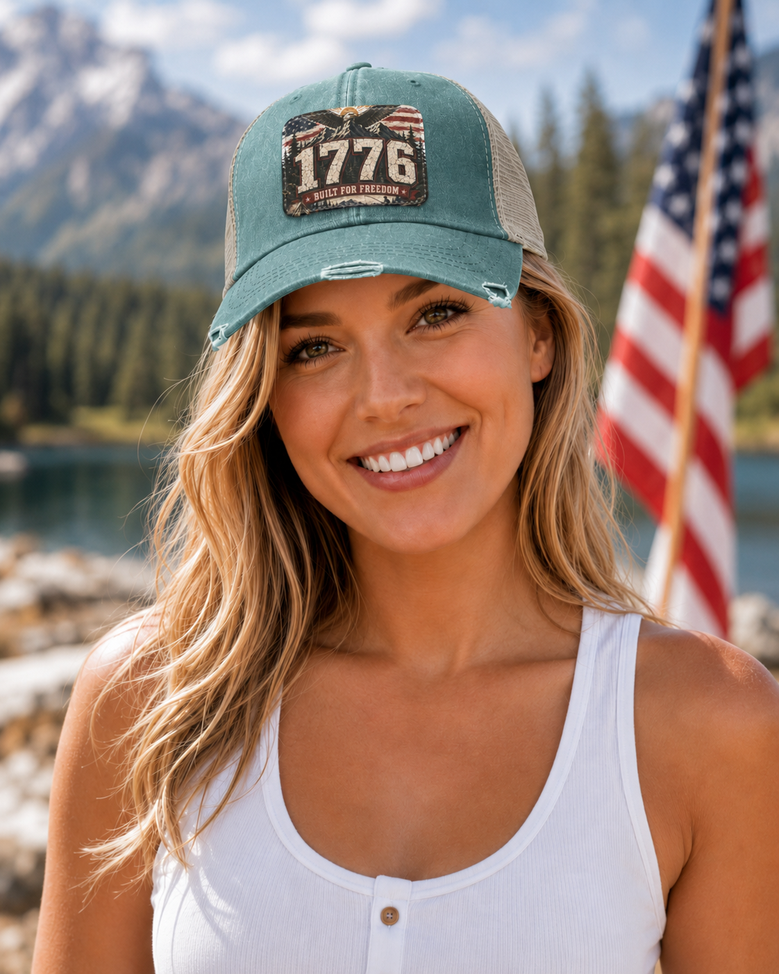 1776 Built For Freedom Distressed Ollie Cap