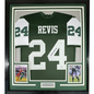 Framed Autographed/Signed Darrelle Revis 35x39 New York Green Football Jersey Beckett BAS COA
