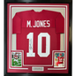 Framed Autographed/Signed Mac Jones 35x39 Alabama Red College Football Jersey Beckett BAS COA
