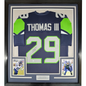 Framed Autographed/Signed Earl Thomas III 35x39 Seattle Blue Football Jersey Beckett BAS COA