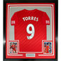 Framed Autographed/Signed Fernando Torres 35x39 Liverpool Red Soccer Jersey Beckett BAS COA