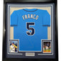 Framed Autographed/Signed Wander Franco 35x39 Tampa Bay Light Blue Baseball Jersey JSA COA