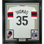 Framed Autographed/Signed Frank Thomas 35x39 Chicago Retro White Baseball Jersey JSA COA