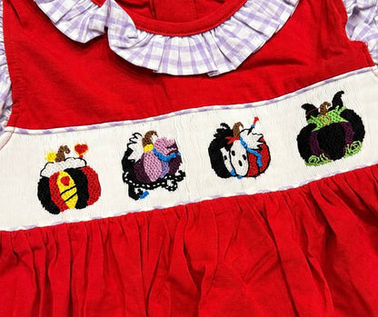 Villain Pumpkins Handsmocked Short Set