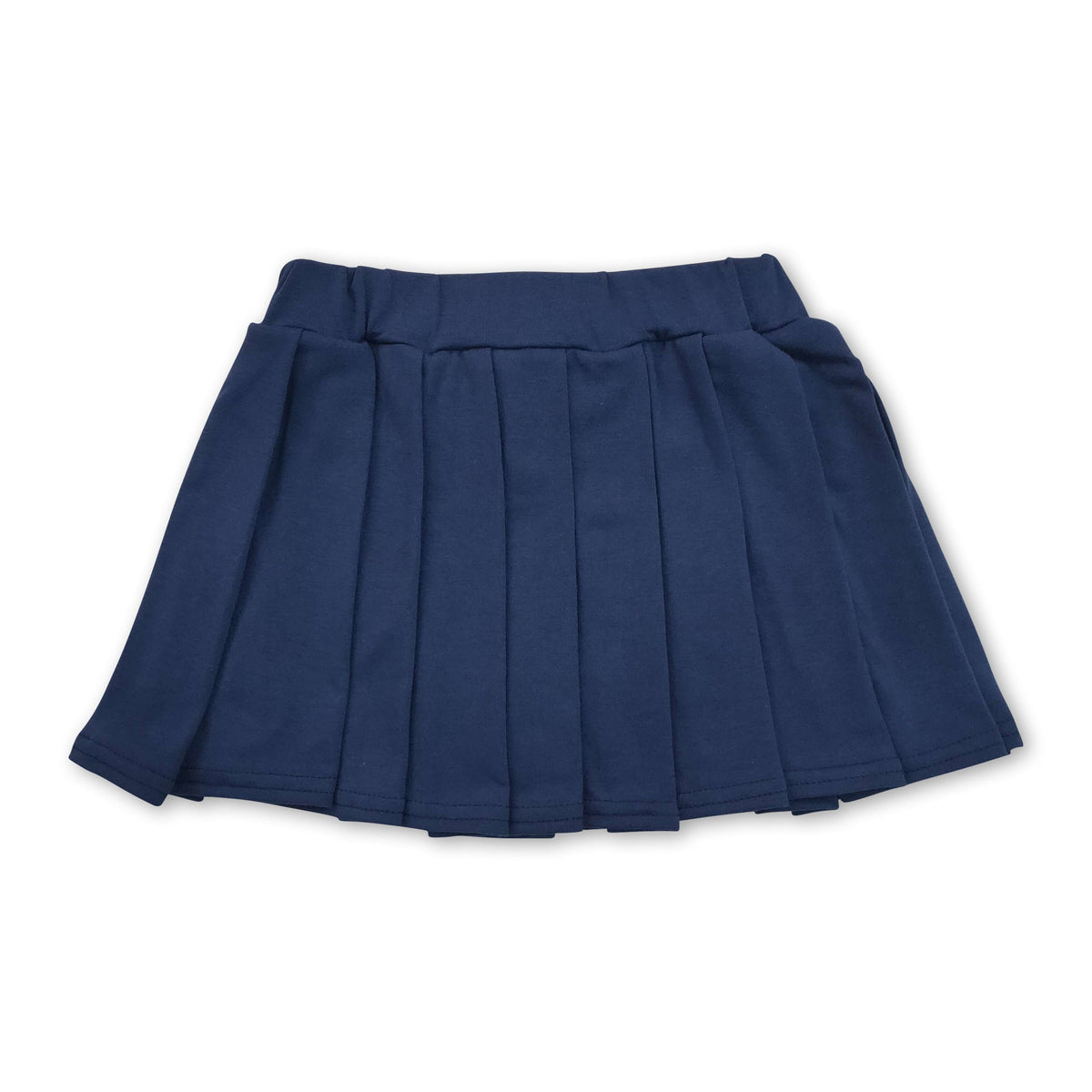 Navy cotton kids girls summer pleated skirt