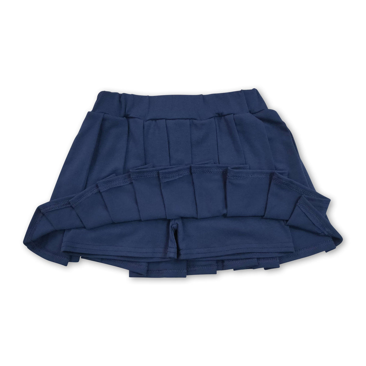Navy cotton kids girls summer pleated skirt