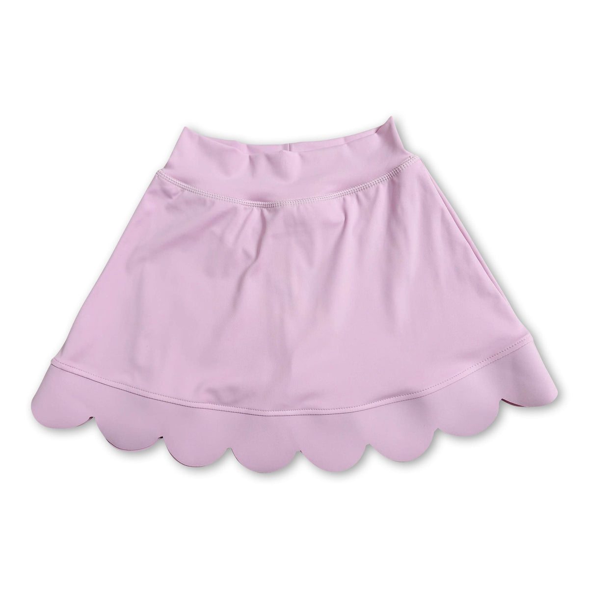 Pink scallop kids girls summer activwear skirt
