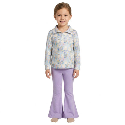 Ghost pullover lavender pants girls Halloween set