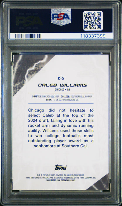 Graded 2024 Topps Resurgence Caleb Williams #C5 Conductors Rookie RC Football Card PSA 10 Gem Mint
