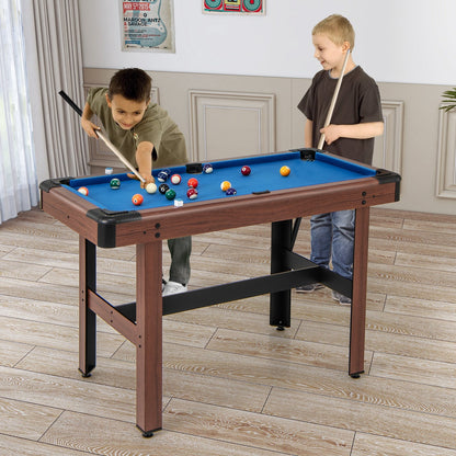 48 Inch Pool Wooden Game Table with Full Set of Ballsfor Kids and Adults