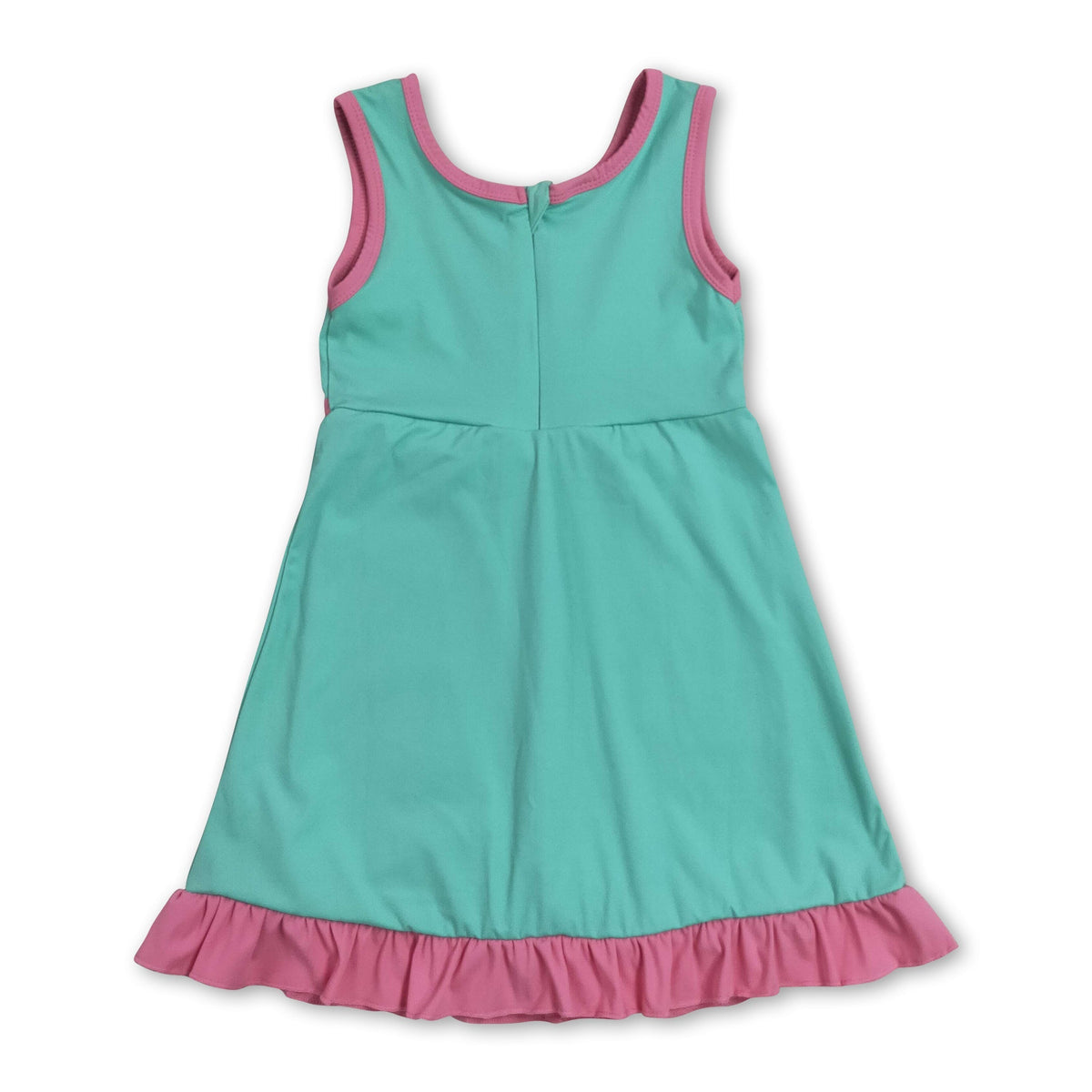 Sleeveless mint pink scallop girls athletic dress