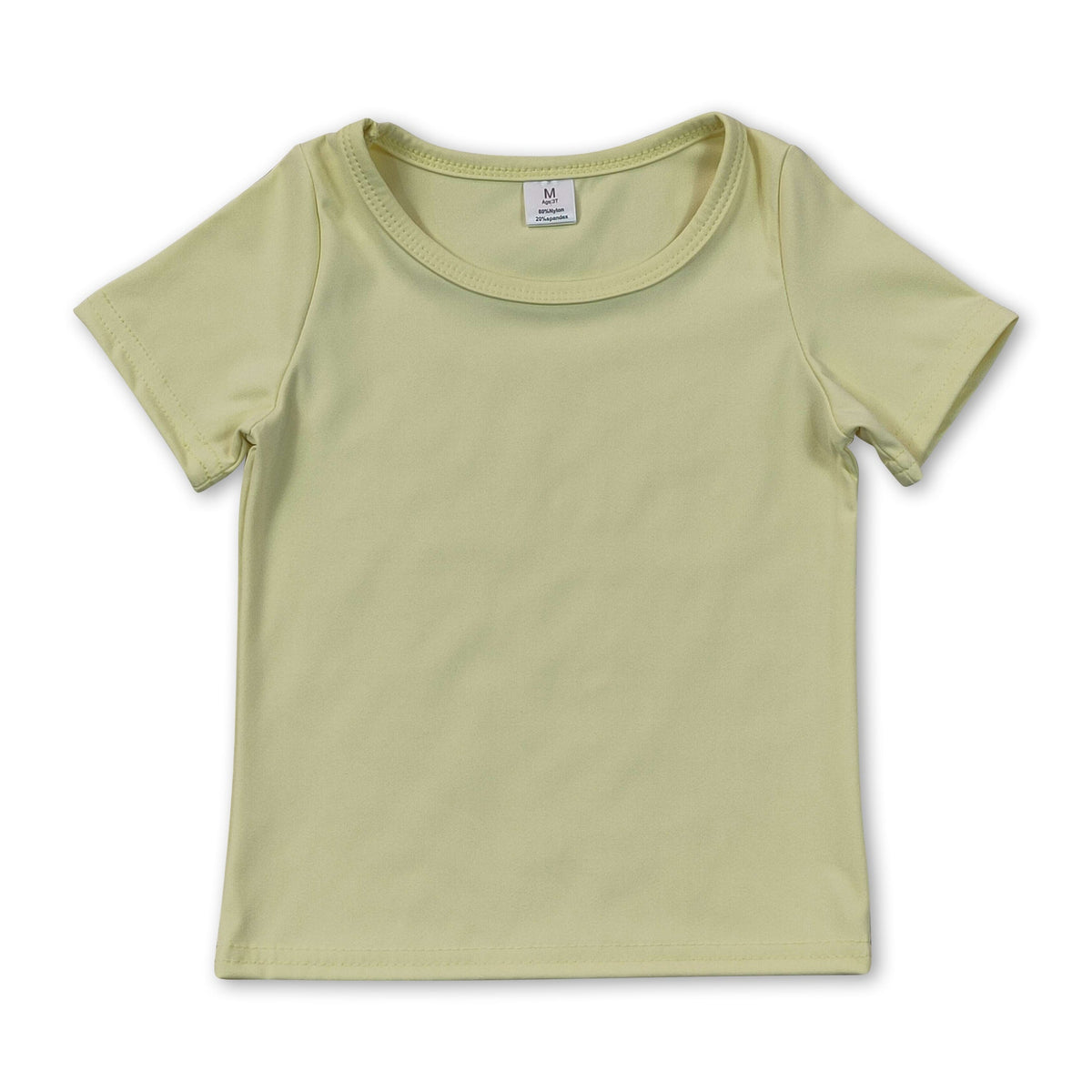Short sleeves yellow kids girls summer yoga active top