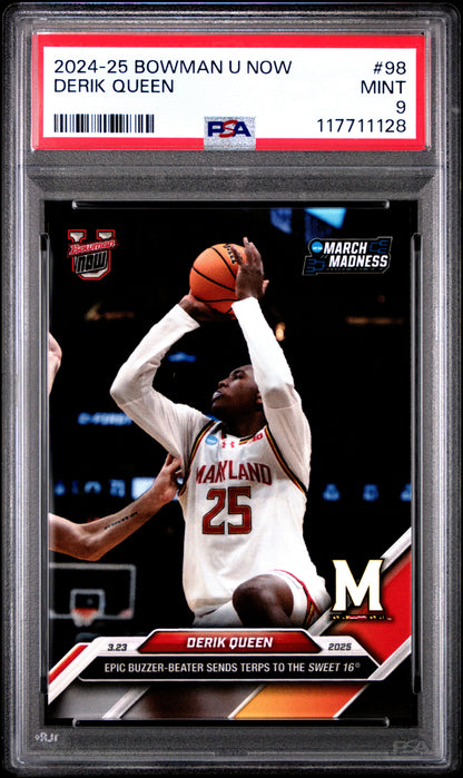 Graded 2024 Topps Bowman U Now Derik Queen #98 Rookie RC Basketball Card PSA 9 Mint