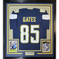Framed Autographed/Signed Antonio Gates 35x39 Los Angeles LA Dark Blue Football Jersey Beckett BAS COA