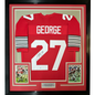 Framed Autographed/Signed Eddie George 35x39 Ohio State Red College Football Jersey JSA COA