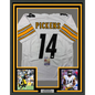 Framed Autographed/Signed George Pickens 35x39 Pittsburgh White Football Jersey JSA COA