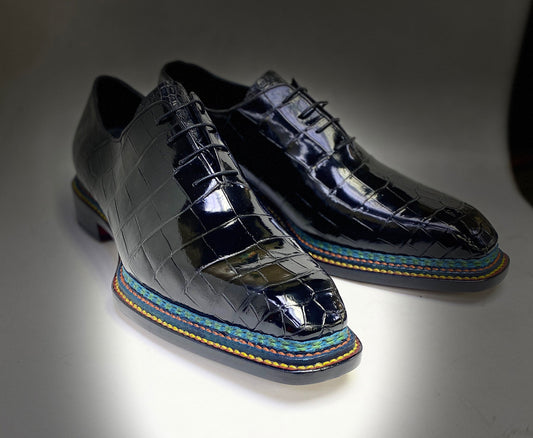 Maurice Ghost Alligator Oxford - Black