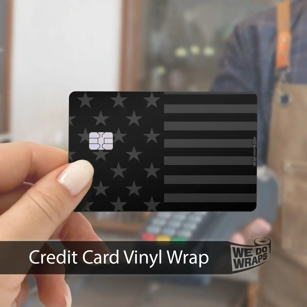 Ghost Black Patriot Flag | NFC Key Card Wrap
