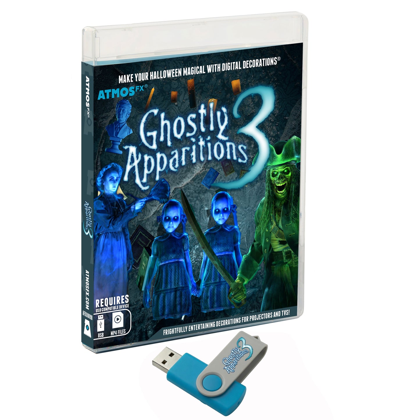 AtmosFX Ghostly Apparitions 3 Halloween Digital Decoration on USB