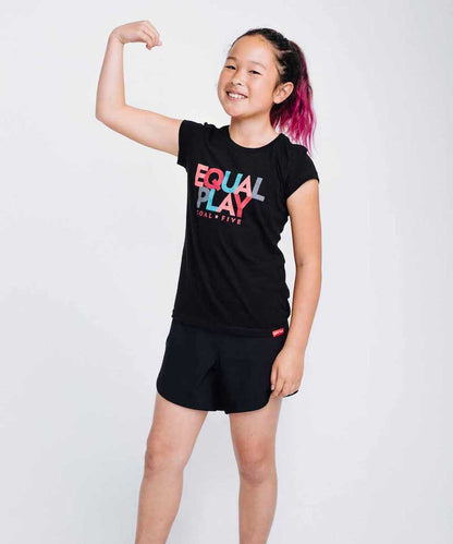 Equal Play Girls' Black T Shirt