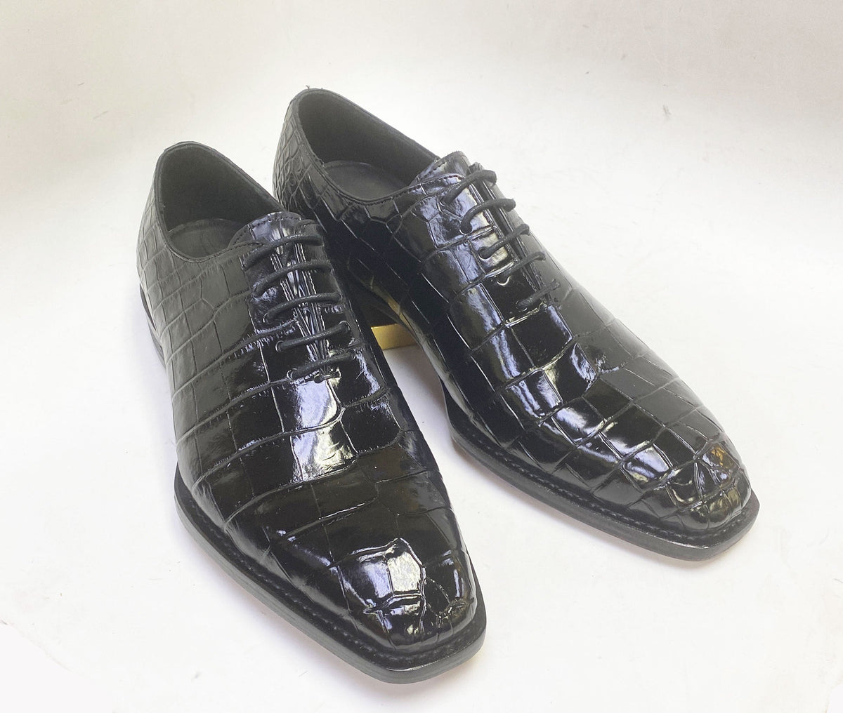 Maurice Gladiator Alligator Lace-Up Oxford - Black