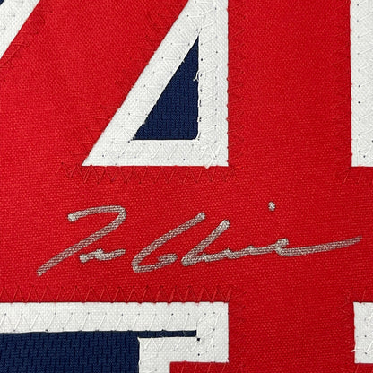 Framed Autographed/Signed Tom Glavine 35x39 Atlanta Blue Baseball Jersey JSA COA