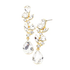 Teardrop Stone Dangle Evening Earrings