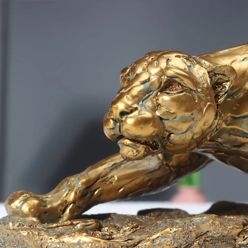 Golden Leopard Statue
