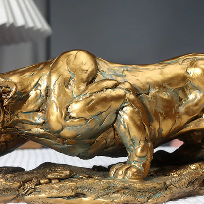 Golden Leopard Statue