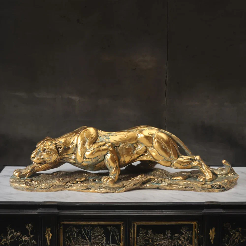 Golden Leopard Statue