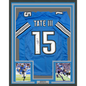 Framed Autographed/Signed Golden Tate 35x39 Detroit Blue Football Jersey Beckett BAS COA