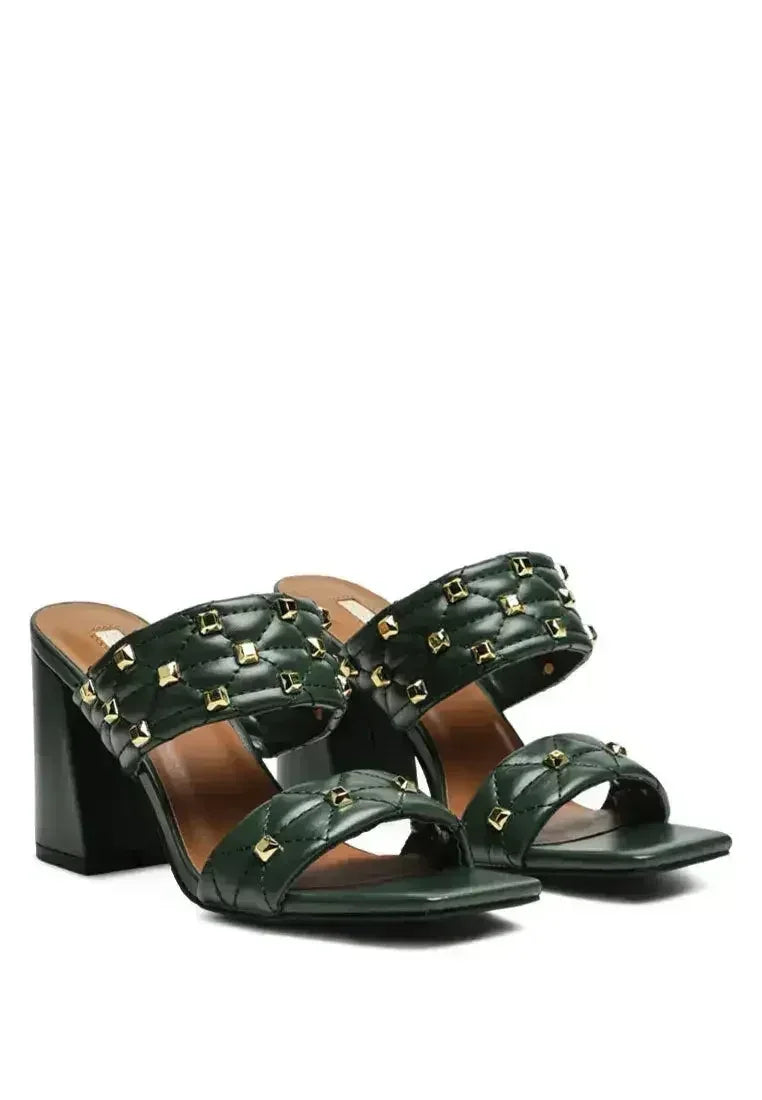 Fischer Stud Embellished Block Heel Sandals