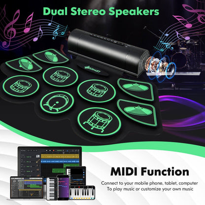 Electronic Drum Set with 2 Build-in Stereo Speakers for Kids