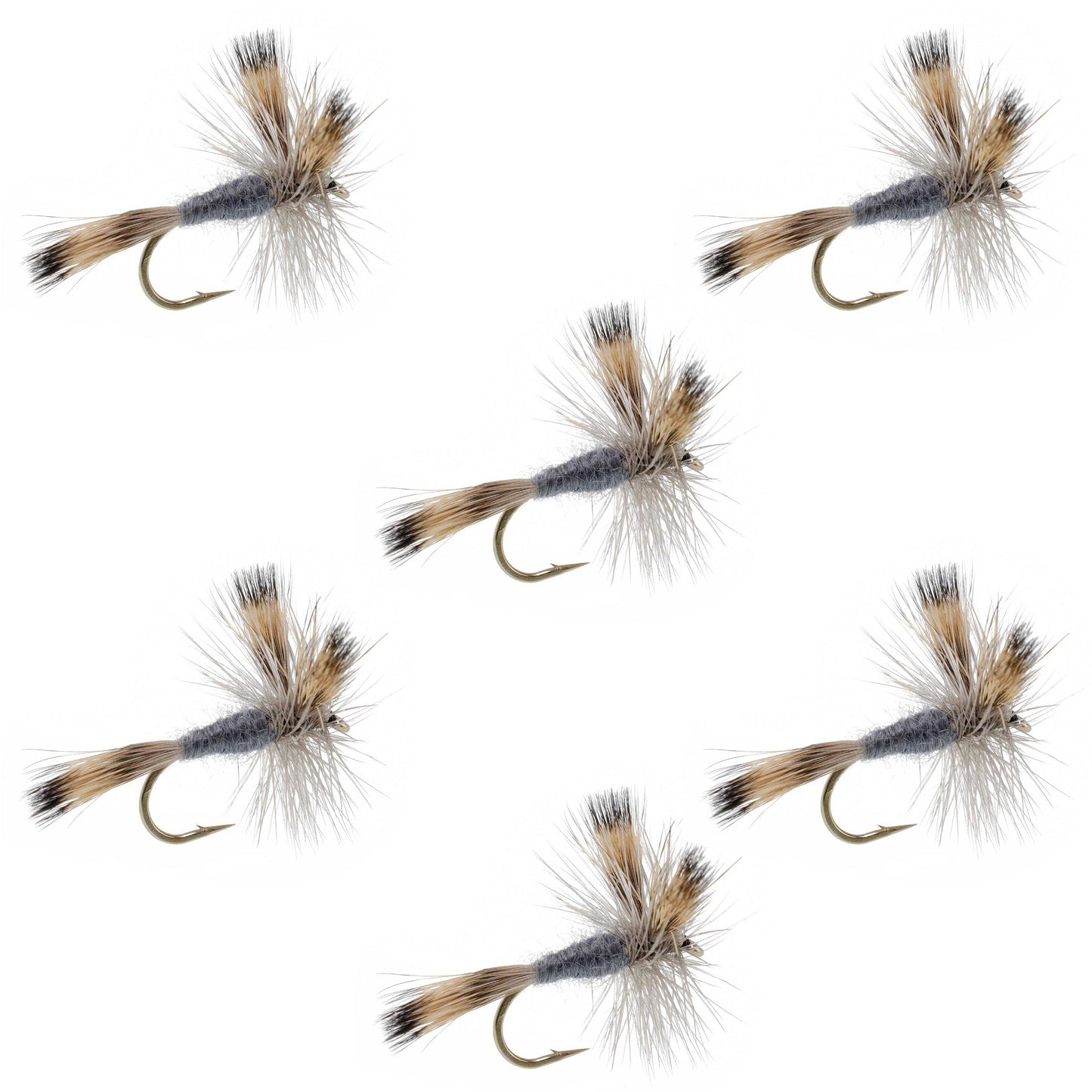Gray Wulff Classic Trout Dry Fly - 6 Flies Hook Size 10